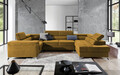 Coltar extensibil dreapta 6 locuri ELTAP, Th-65, Thiago, 342x208x88 cm, lemn/poliester, mustar