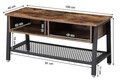 Comoda TV Mesh, Vasagle, 100 x 40 x 50 cm, PAL/otel, maro rustic