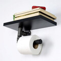 Suport pentru hartie igienica, Evila Originals, BORURAF239, 30x12x23 cm, Negru/Argintiu