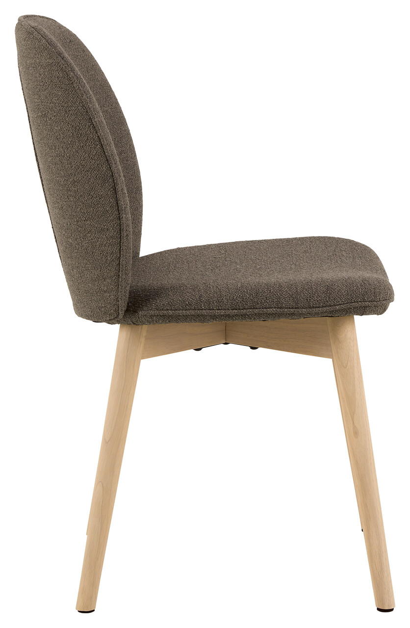 Scaun Cindy, Actona, 49x56x89 cm, tesatura Boucle/lemn de stejar, grej - view 6