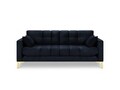 Canapea 3 locuri, Mamaia, Micadoni Home, GL, 177x92x75 cm, catifea, albastru inchis