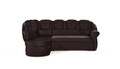 Coltar extensibil stanga 3 locuri ELTAP, L-003, Lord, 243x180x112 cm, lemn/poliester, maro inchis/negru