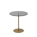 Masa de colt, Neostill, Chill-Out, 50 x 50 x 50 cm, sticla temperata/metal, auriu/gri inchis