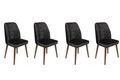 Set scaune 4 piese, Nmobb, Dallas-557 V4, Metal, Antracit/Maro