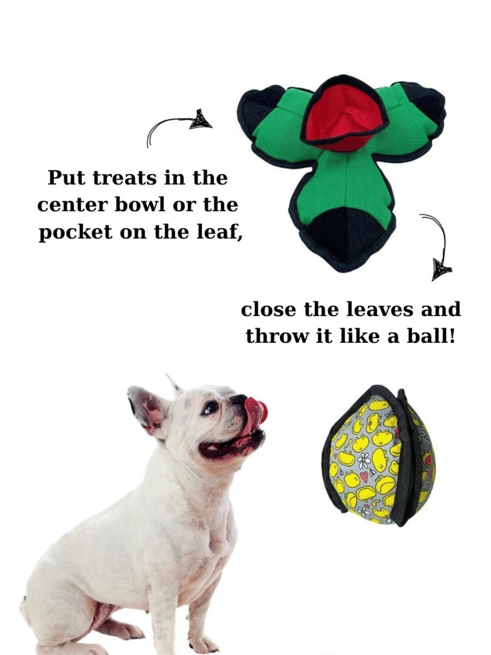 Jucărie pentru câini, Paws &amp; Whiskers, Havhav 1002, Poliester, Verde / Galben / Negru - imagine 2