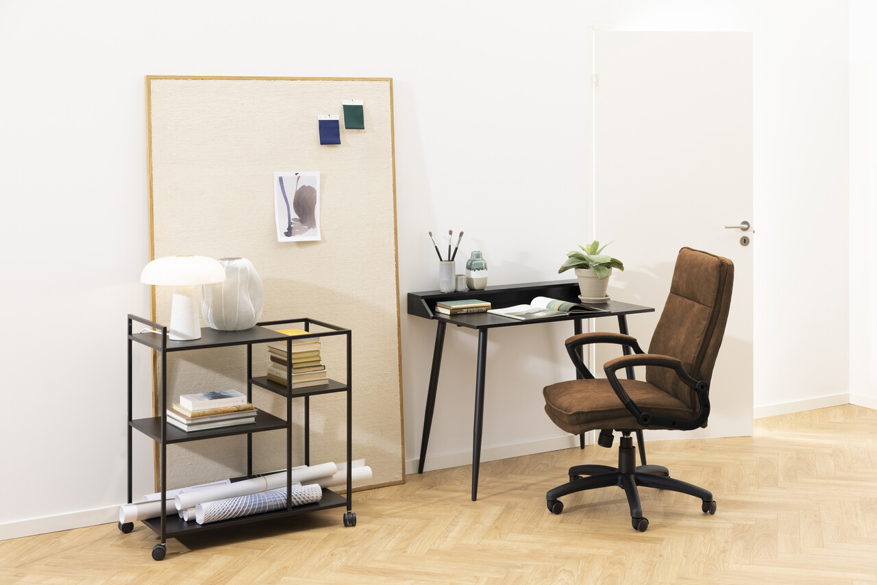 Scaun de birou Brad, Actona, 67x69.5x115 cm, rotativ, poliester/nailon, camel - view 6