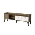 Comoda TV, Arnetti, Prime, 180x59x33 cm, PAL, Alb/Maro