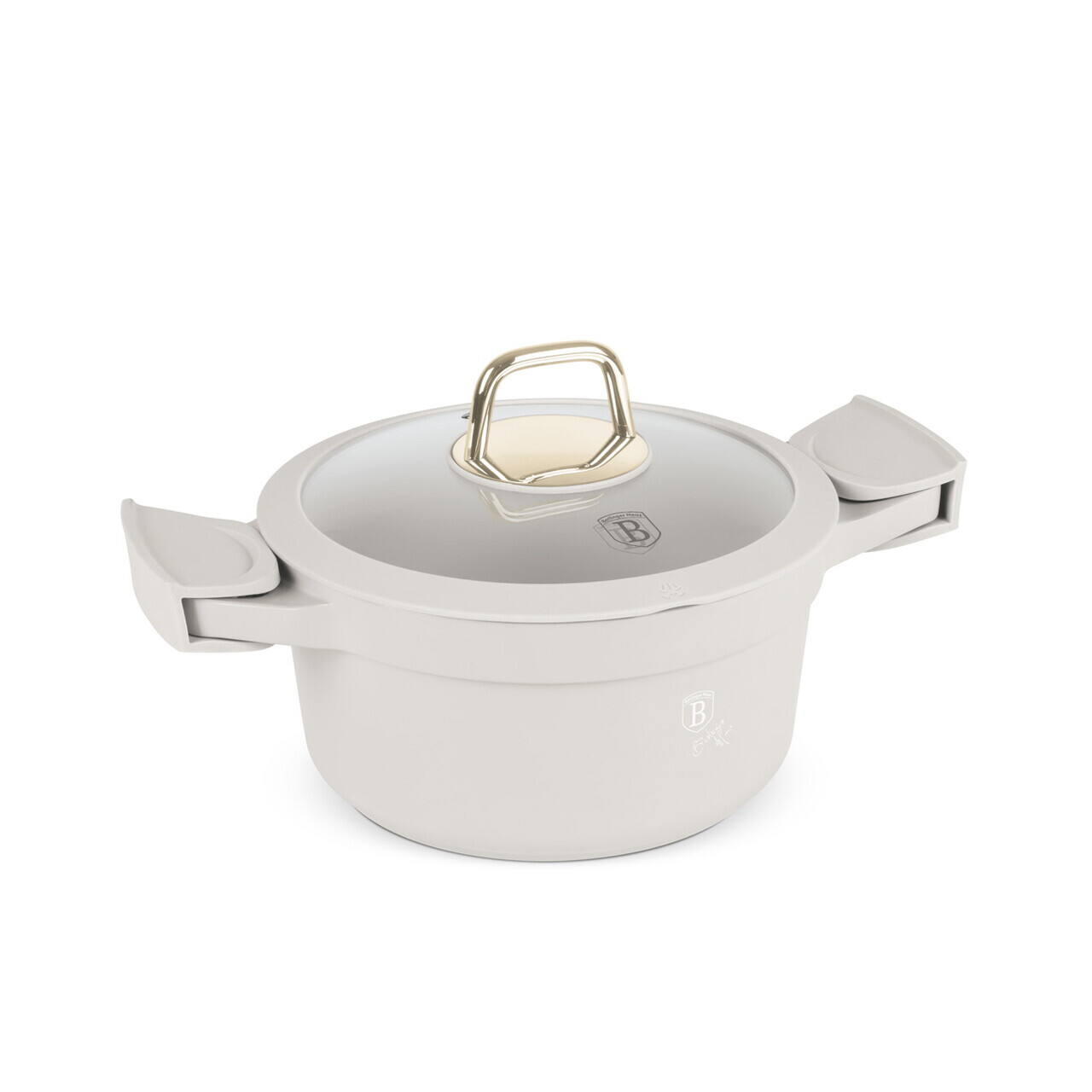 Oala cu capac Berlinger Haus, Sahara, 20 cm, 2.8 L, aluminiu, crem mat - imagine 5