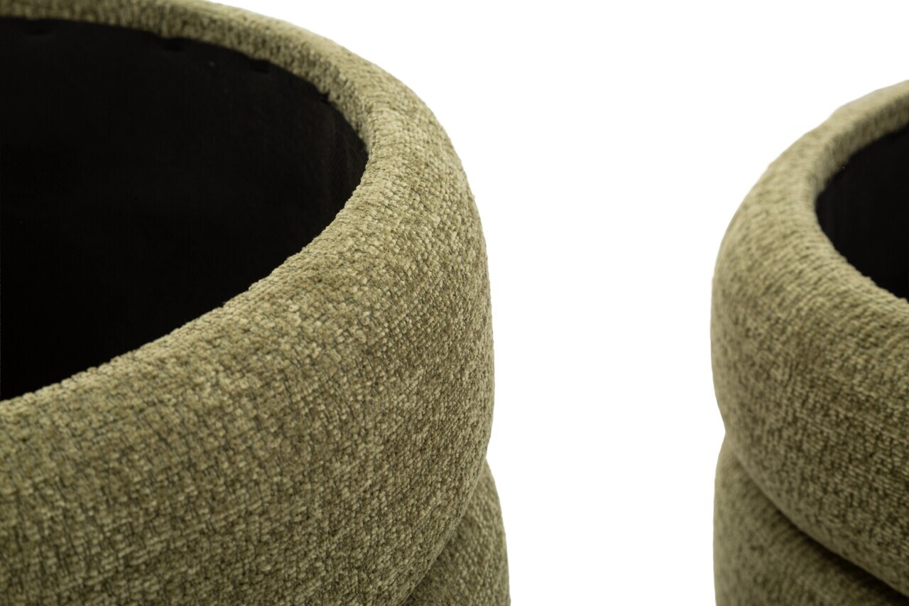 Set 2 taburete cu spatiu de depozitare, Mauro Ferretti, Nordic Style, 44x47 cm, poliester/MDF, verde — imaginea 4