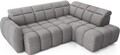 Coltar extensibil dreapta 4 locuri ELTAP, RT-04PAO, Falconn, 258x208x107 cm, lemn/poliester, gri inchis