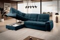 Coltar extensibil stanga 3 locuri ELTAP, LT-40NU, Sado, 272x192x95 cm, lemn/poliester, albastru inchis