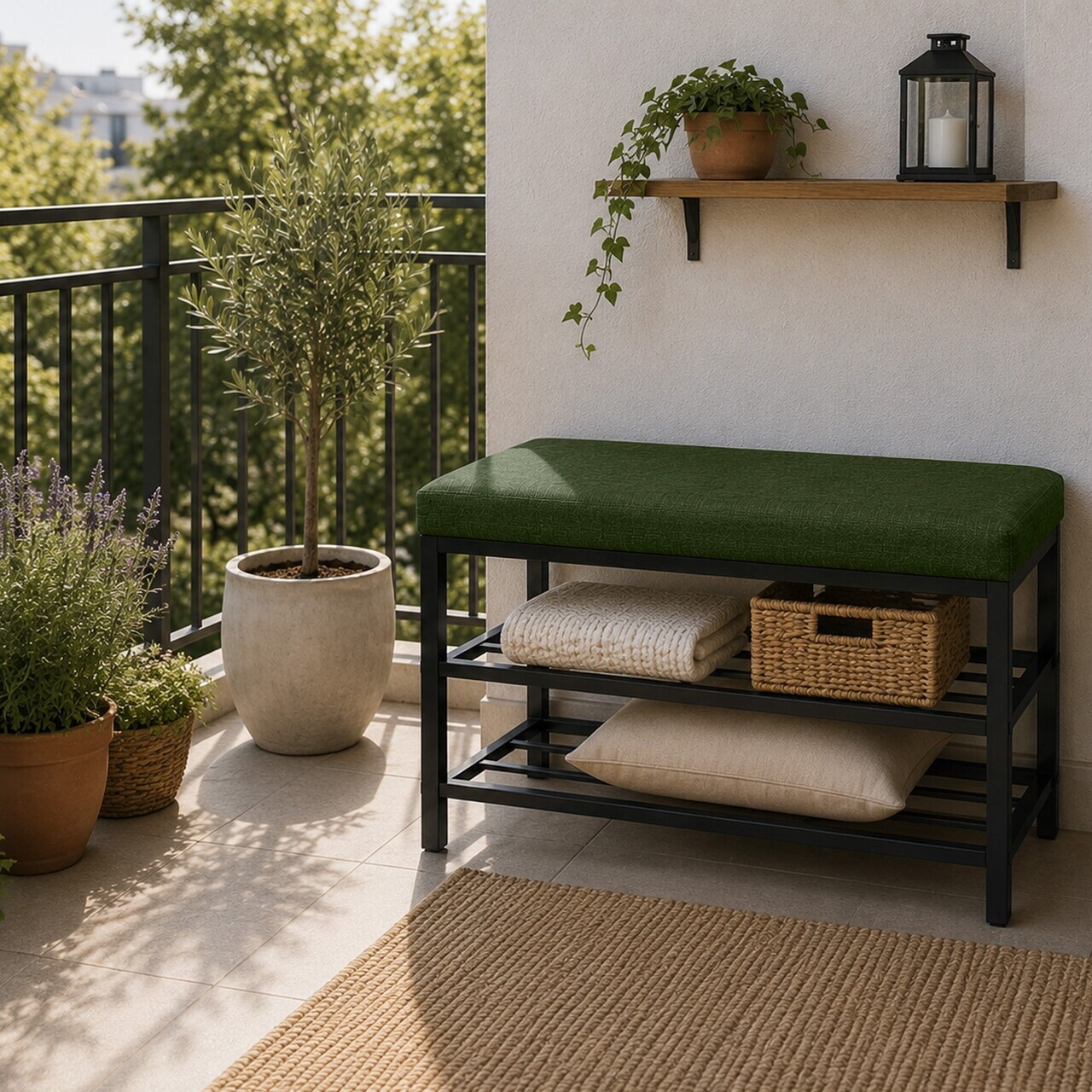 Pantofar, Hanah Home, Lotus, 30x47x75 cm, Verde — imaginea 3