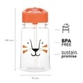 Sticla plastic Zoo Flip & Sip, Aladdin, 430 ml, model tigru