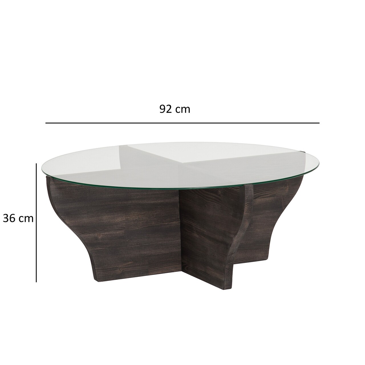 Masuta de cafea, Neostill, Amphora, 92x36x92 cm, Sticla temperata , Antracit