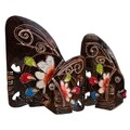 Set 3 decoratiuni, Fish, Creaciones Meng, lemn de arbore de matase