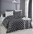 Lenjerie de pat dubla, Madalyon - Black, Pearl Home, Bumbac Ranforce