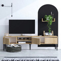 Comoda TV, Emerald, Titan, 180x50x30 cm, Stejar safir / negru