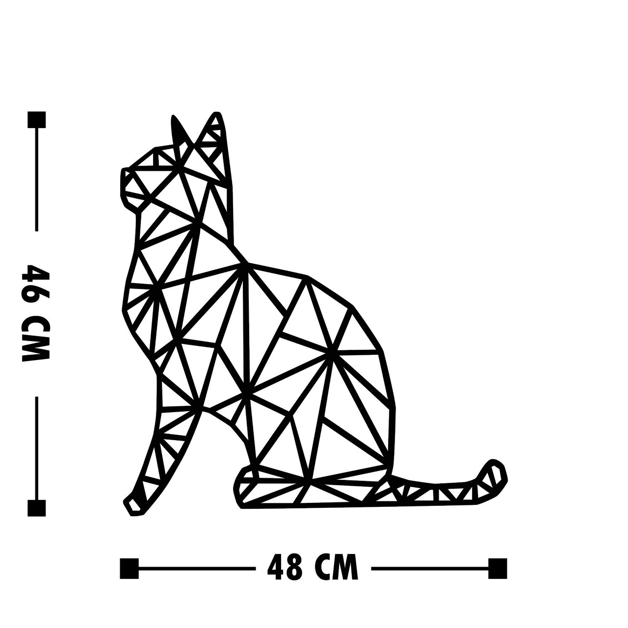 Decoratiune de perete, Kedi, Lemn, Dimensiune: 35 x 46 cm, Negru - 2 | YEO