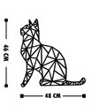 Decoratiune de perete, Kedi, Lemn, Dimensiune: 35 x 46 cm, Negru