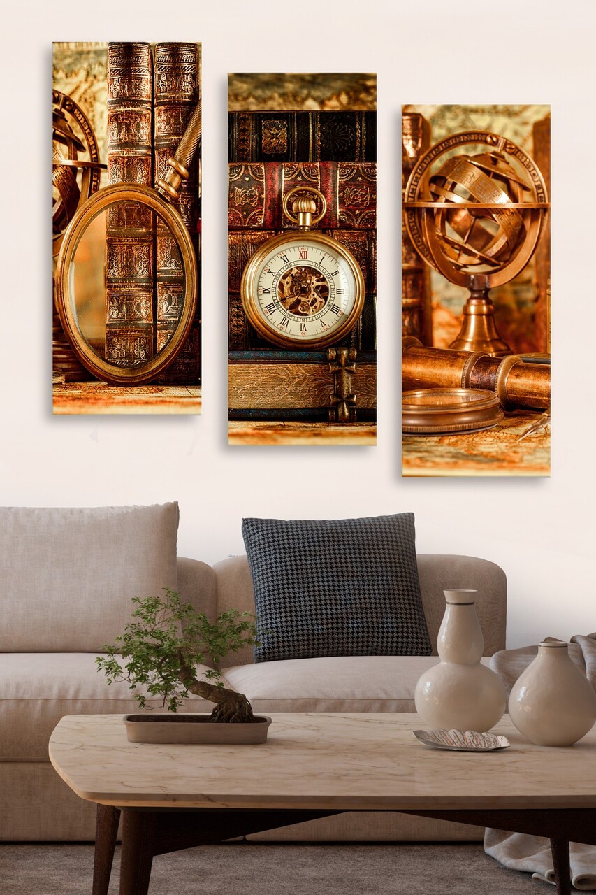 Set 3 tablouri decorative MDF0029 20 x 50 cm 3 piese Multicolor