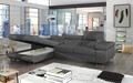 Coltar extensibil stanga 4 locuri ELTAP, Armd-60, Armando, 289x203x85 cm, lemn/poliester, gri