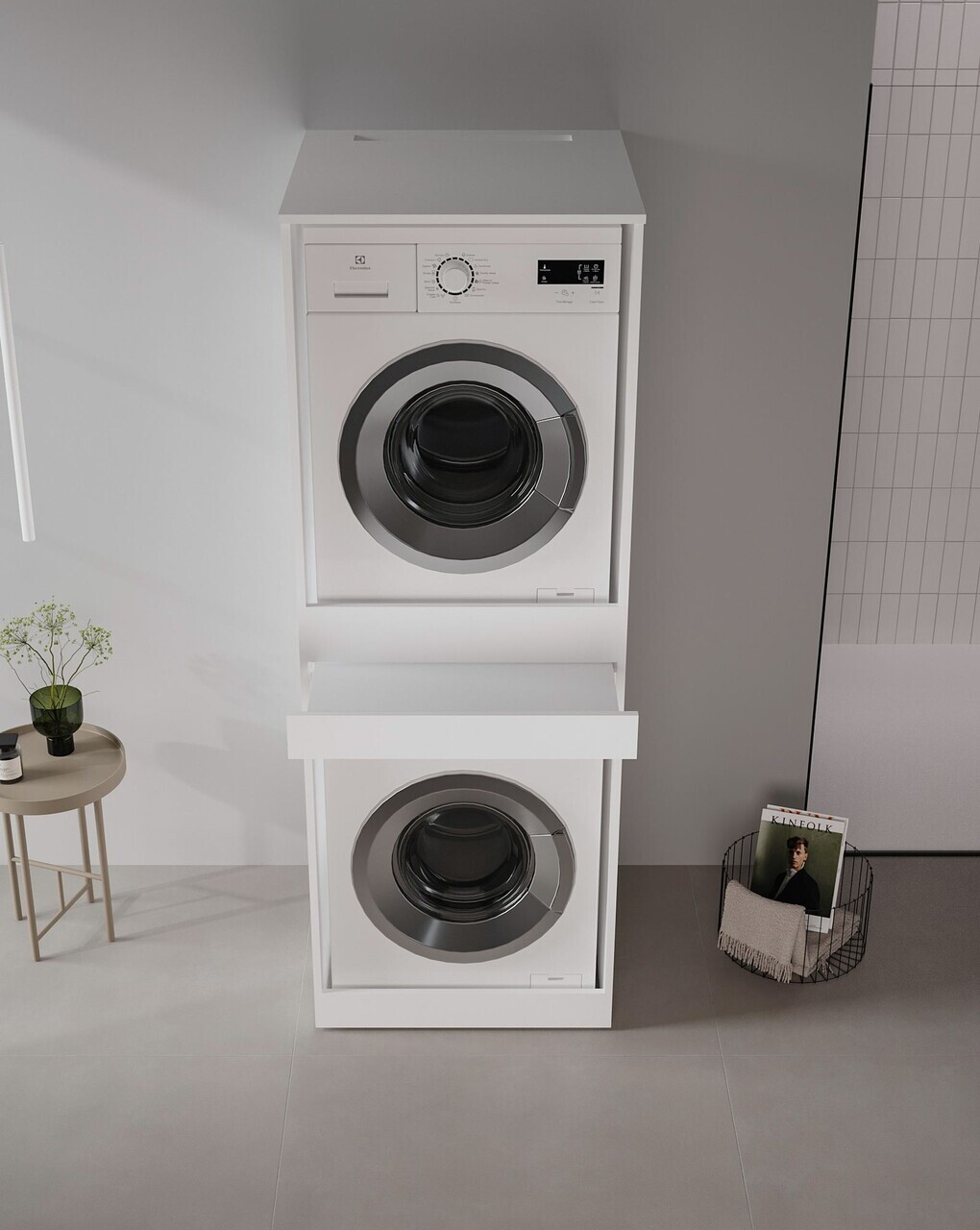 Dulap masina de spalat, Hanah Home, Linfa 70, Alb mat — imaginea 3