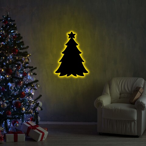 Lampa de perete Christmas Pine 2 , Neon Graph, 20×27 cm, galben