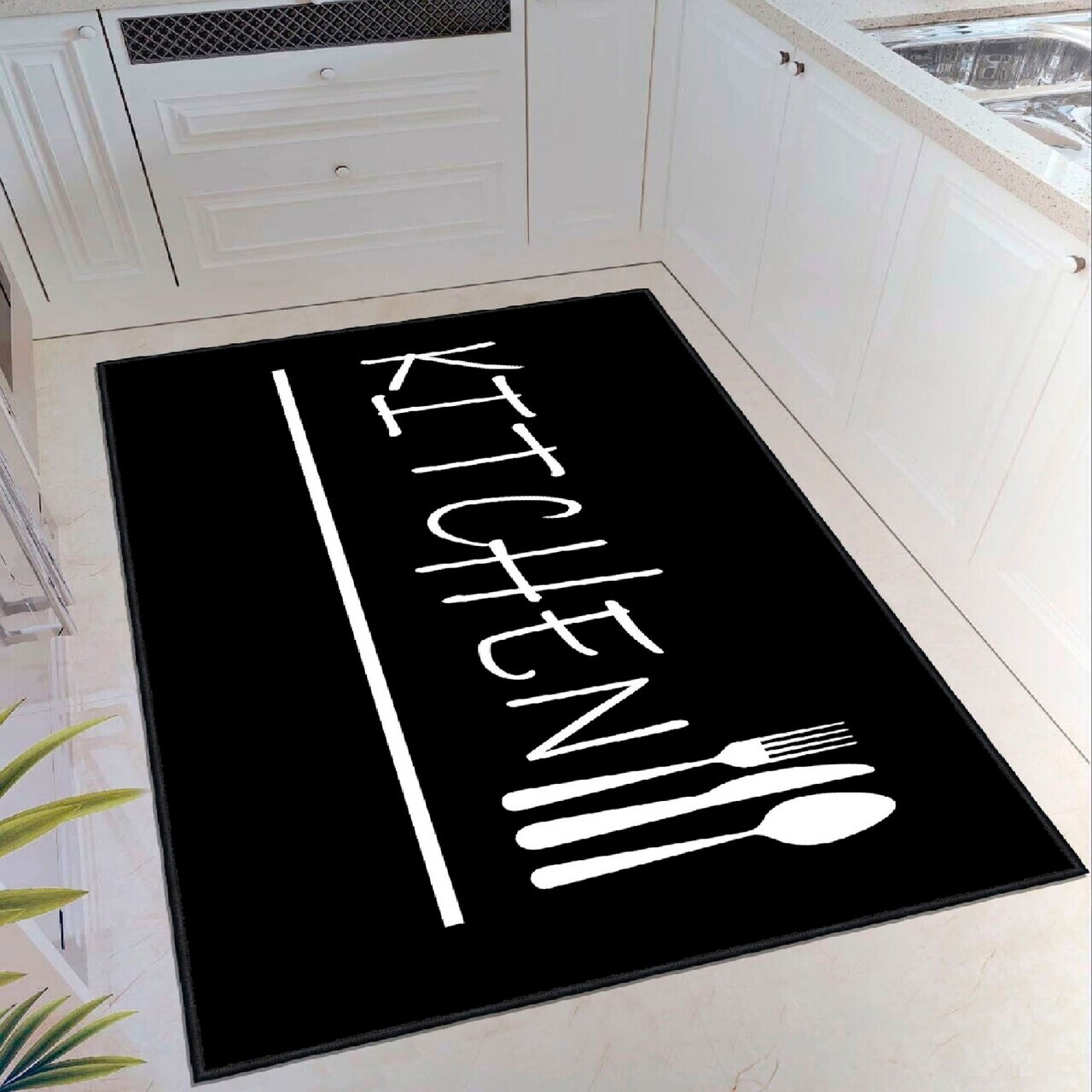 Covor, Eexfab869-Klm, 80x120 cm, Alb/Negru — imaginea 3
