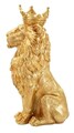 Figurina /sculptura decorativa King Leon, Mauro Ferretti, 30x42x74 cm, polirasina, auriu