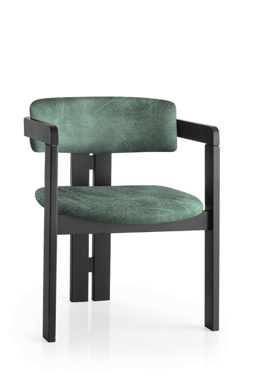 Scaun, Nmobb, CO, Cadru: 100% LEMN, Negru/Verde - 1 | YEO