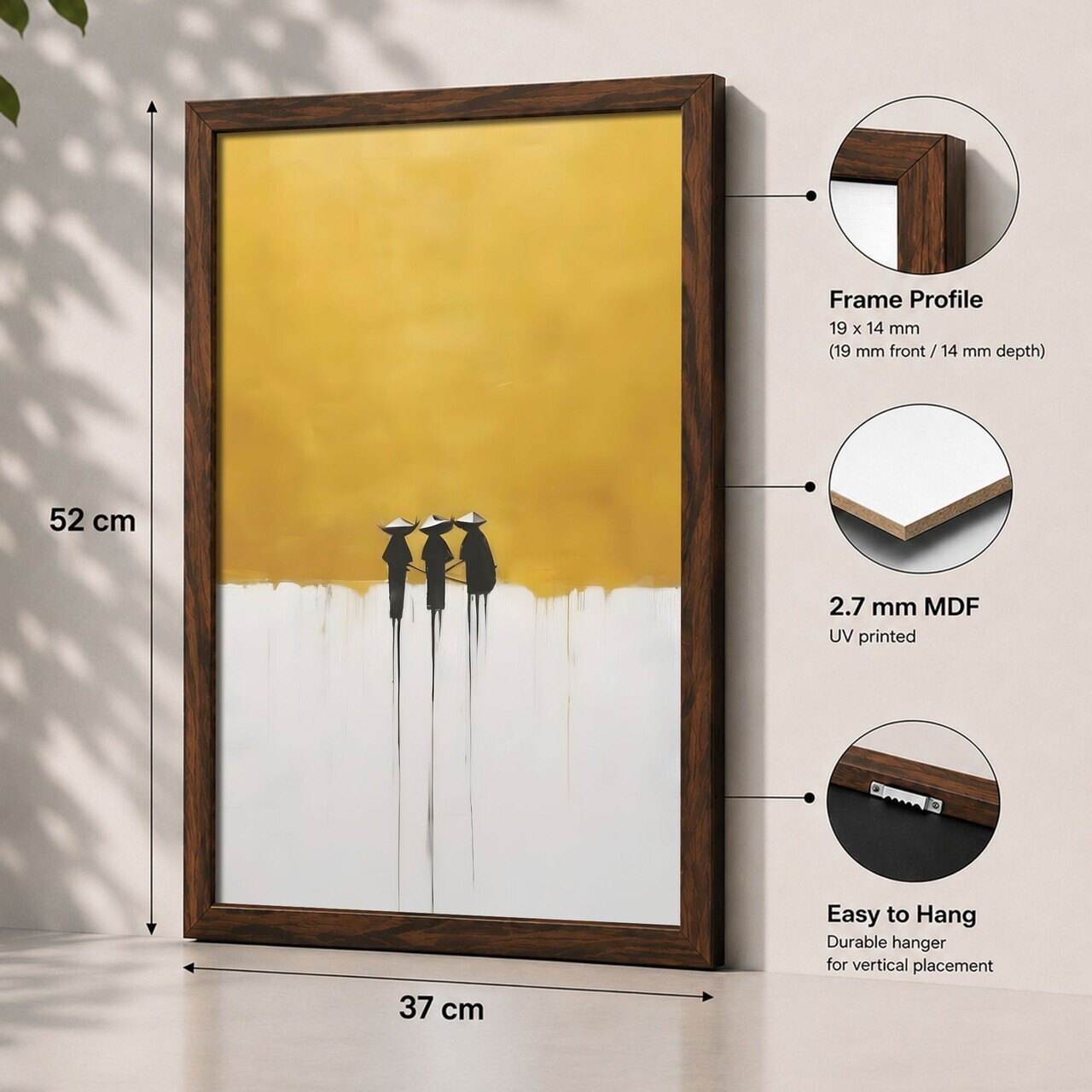 Tablou decorativ, 3752KACT-027, Fundal: 100% MDF (Grosime: 2,7 mm) Vopsire: Imprimare UV, Multicolor — imaginea 2