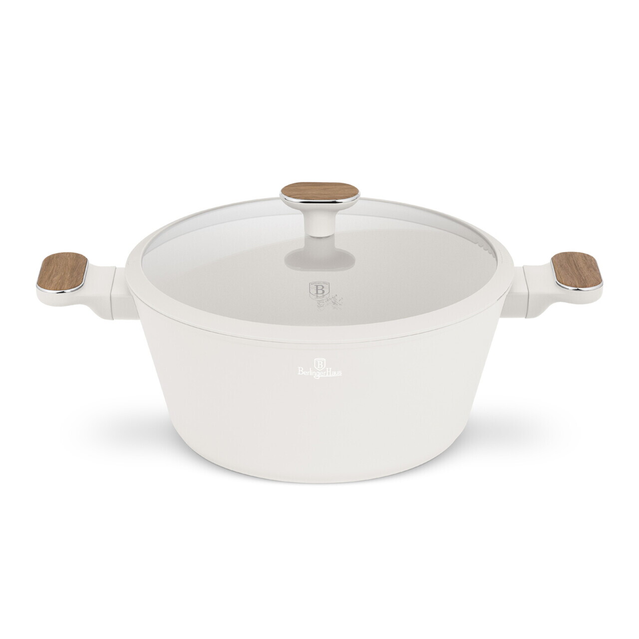 Oala cu capac Berlinger Haus, Sahara Nordic, 28 cm, 6.3 L, aluminiu forjat, crem mat/natur - imagine 5