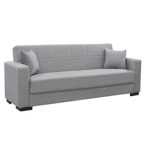 Canapea extensibila 3 locuri Vox, Pakoworld, 212x77x80 cm, textil/lemn de plop, gri