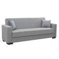 Canapea extensibila 3 locuri Vox, Pakoworld, 212x77x80 cm, textil/lemn de plop, gri