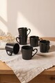 Set cani, Hermia, 275KRM2623, Dimensiune: 9 cm / 330 ml (6 bucăți), Negru mat