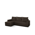 Coltar extensibil reversibil 3 locuri ELTAP, Livio, 237x150x72 cm, lemn/poliester, maro inchis