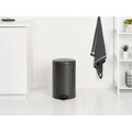Cos de gunoi cu pedala, Brabantia, NewIcon, 20 L, 38x29x46.7 cm, otel, gri inchis