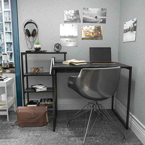 Birou, retricy, rino, 133x60x76.8 cm, pal, negru