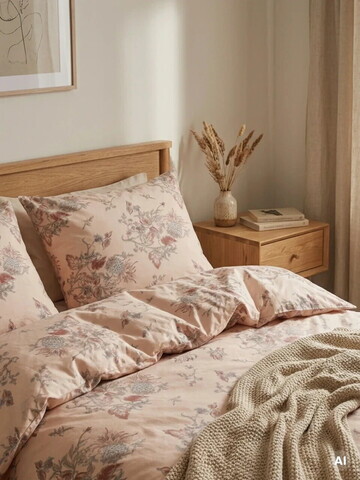Lenjerie de pat dubla Floral Paisley, Homla, 160x200 cm, 3 piese, bumbac, multicolor