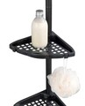 Etajera extensibila de colt, Allstar, Opal, 19.5 x 26 x 85-250 cm, metal, negru