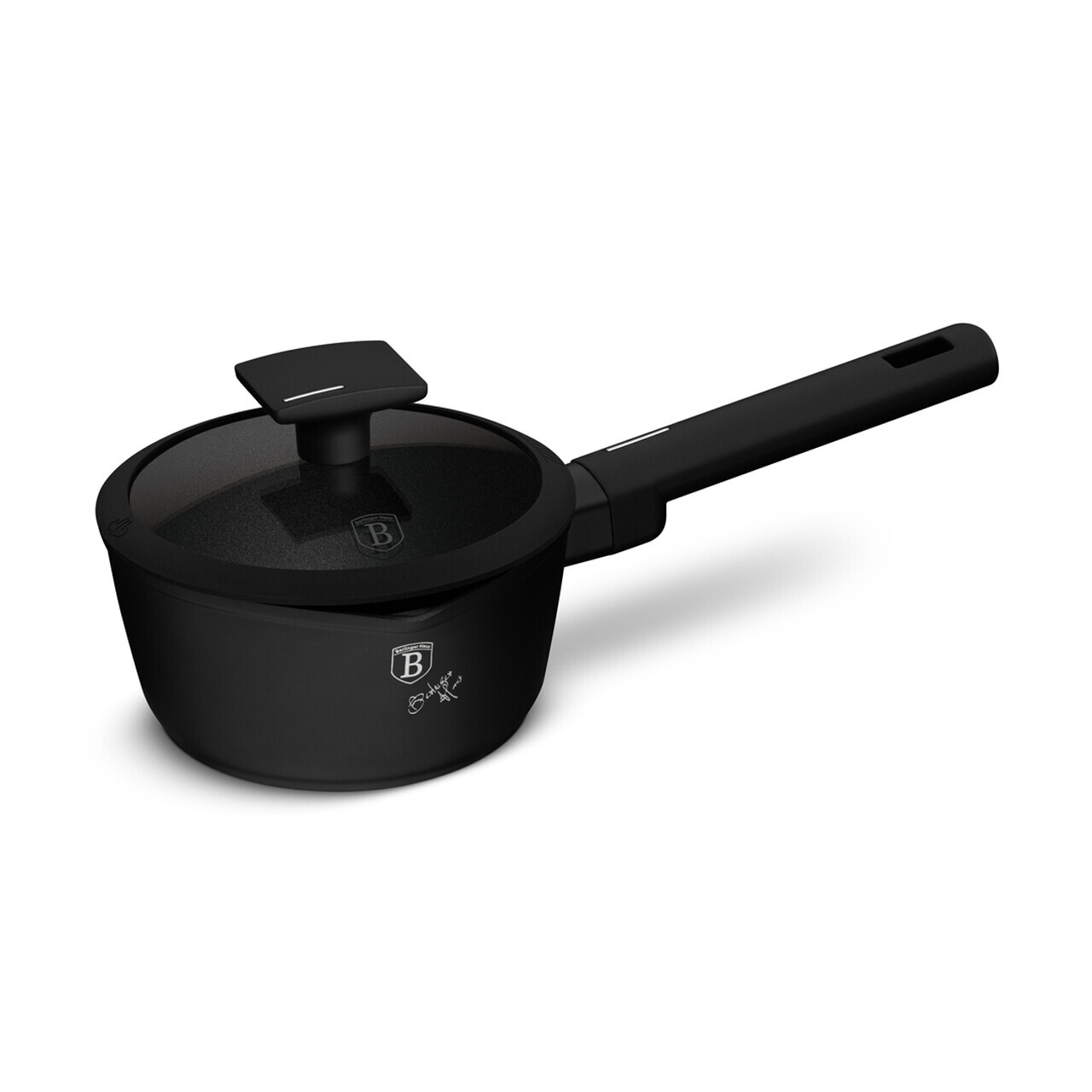 Cratita cu capac Berlinger Haus, Matte Black, 16 cm, 1.2 L, aluminiu forjat, negru - imagine 3
