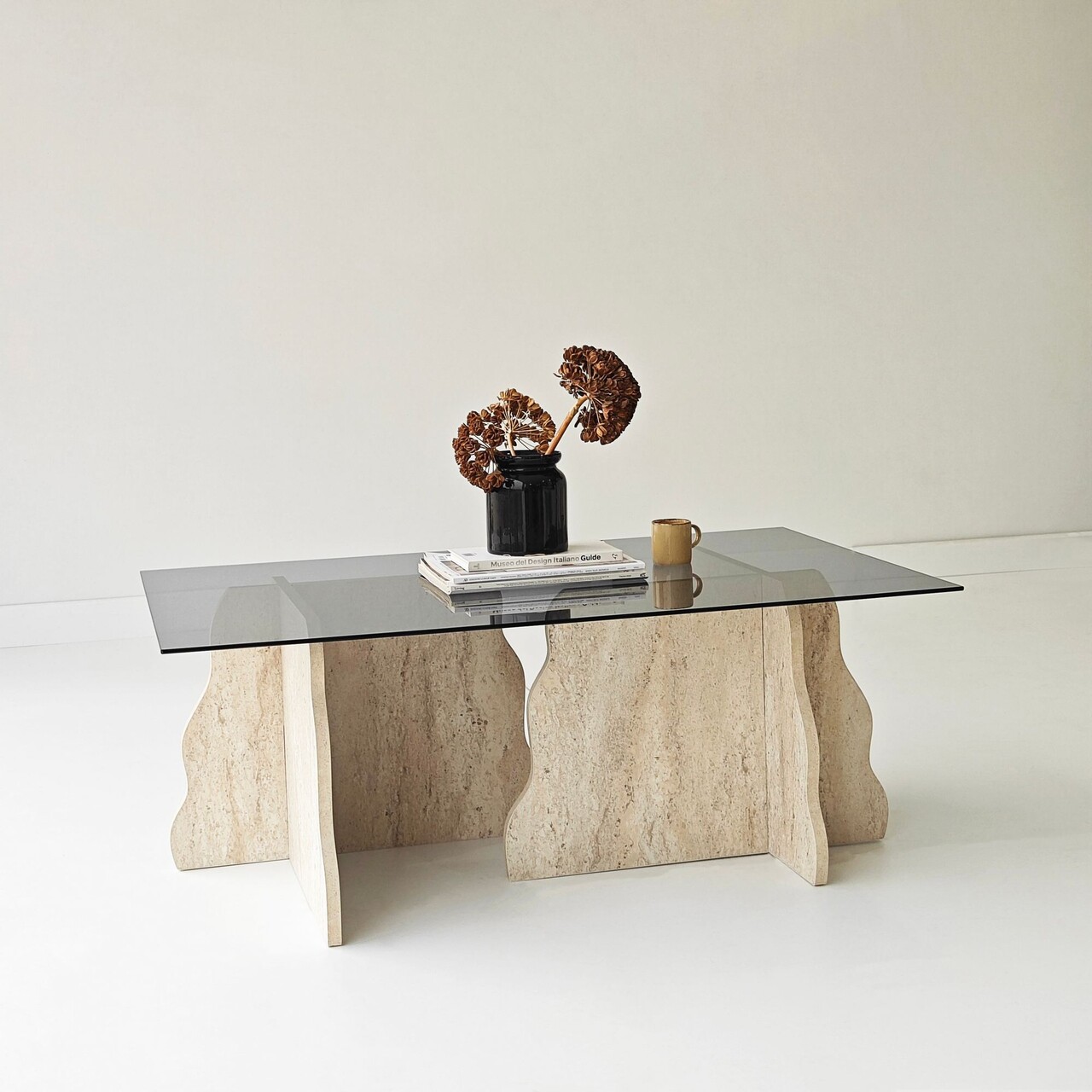 Masuta de cafea, Hanah Home, Canyon, 105x40x65 cm, Travertin / Fumure - view 7
