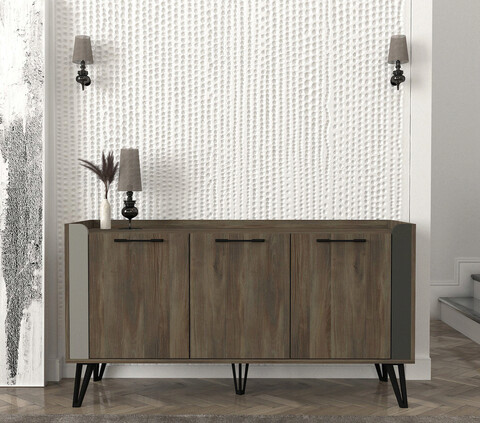 Consola, tera home, borges, 150x80x45 cm, pal, gri / antracit / nuc