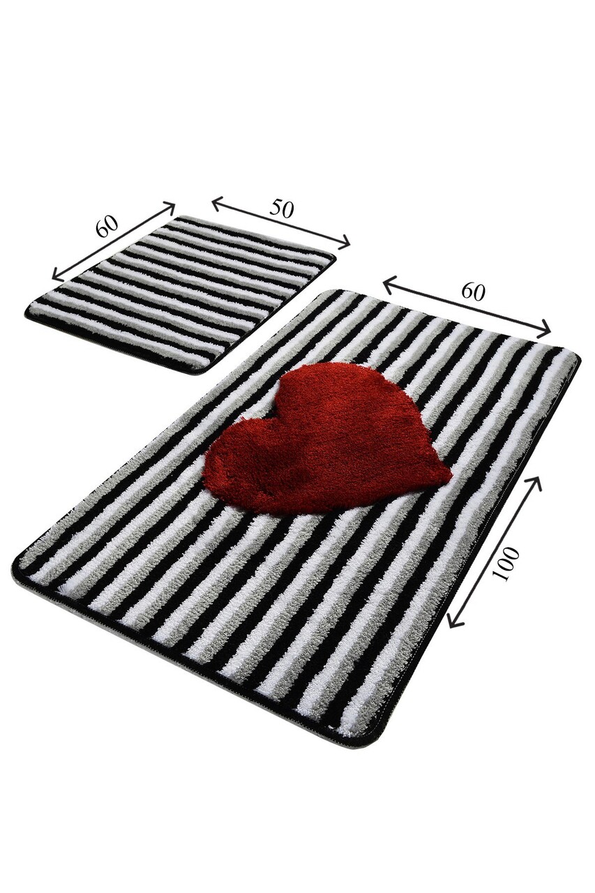Set covorase de baie 2 piese, Chilai, Heart Line, Acril, Multicolor - 2 | YEO