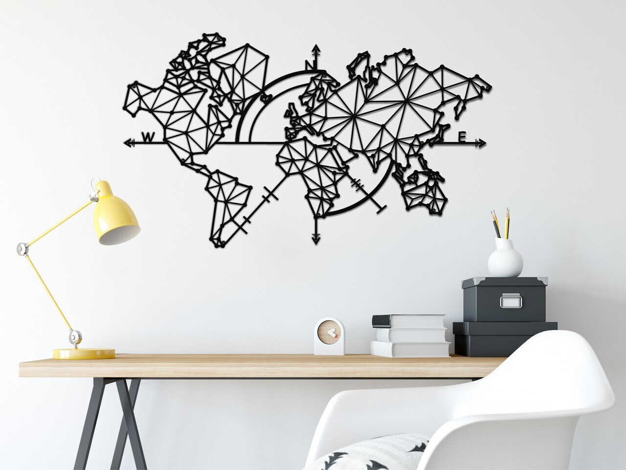 Decoratiune de perete, MAP-MET9017, Dimensiuni: 100 x 60 x 1,5 cm, Negru — imaginea 2