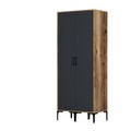 Dulap pentru haine, Hommy Craft, Kumsal SS, 80x47.5x201.4 cm, PAL, Nuc / Antracit