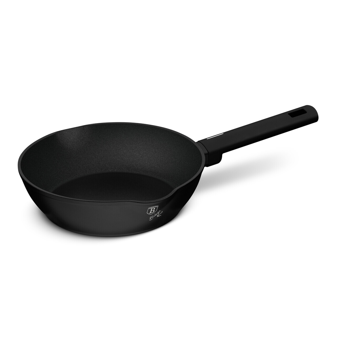 Tigaie adanca Berlinger Haus, Matte Black, 24 cm, 2.3 L, aluminiu forjat, negru - imagine 4