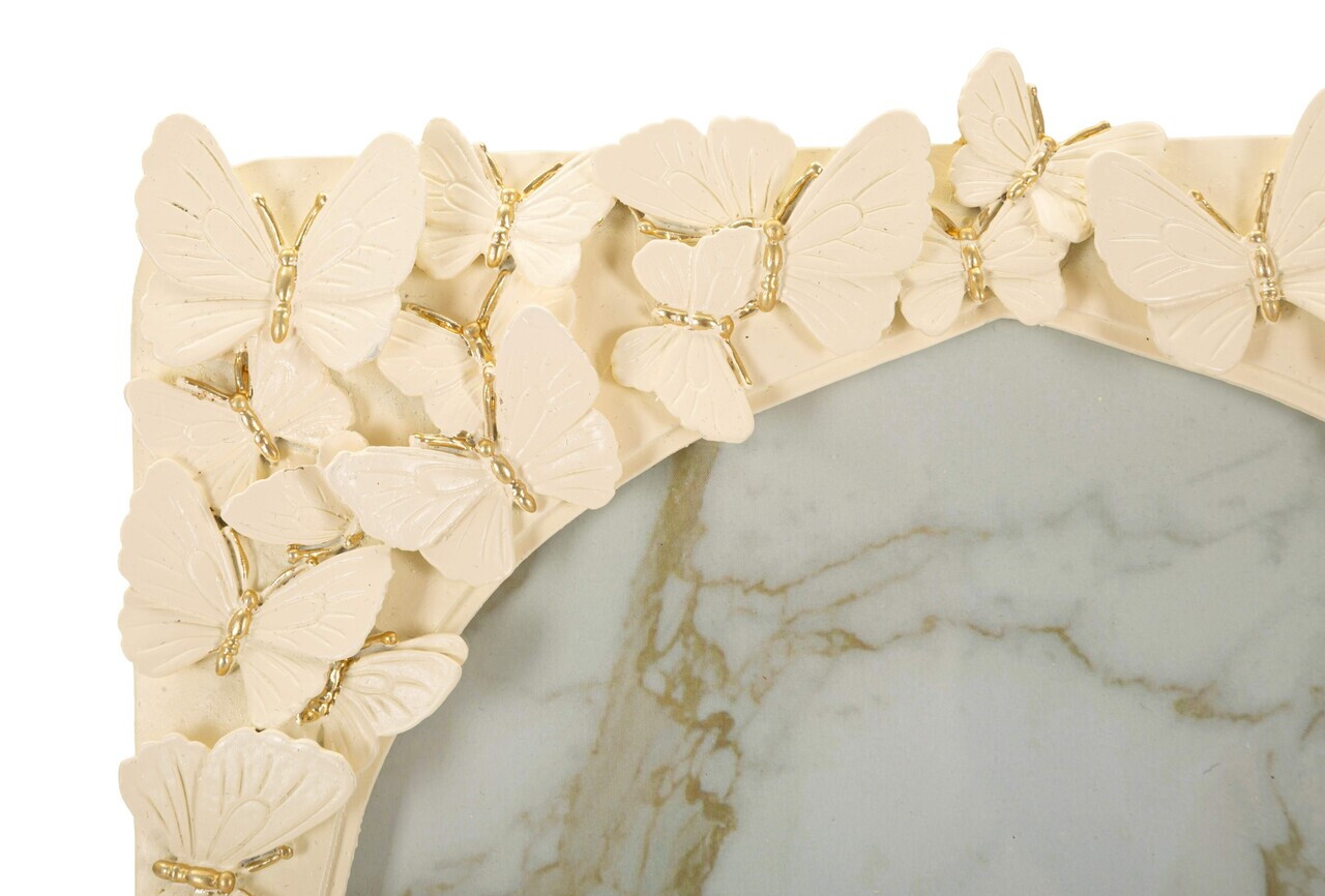 Rama foto, Embossed Butterflies, Mauro Ferretti, polirasina, 20x25 cm, alb/auriu — imaginea 5