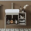 Dulap de baie cu chiuvetă, Hanah Home, Likya 72, 72x54x38.6 cm, PAL, Gresie