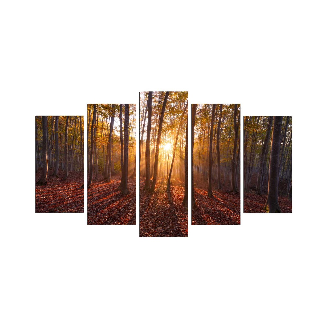 Set 5 tablouri decorative, 5MX-61, 20 x 60 cm, Multicolor - view 2